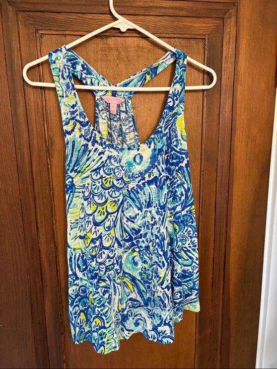 Lilly Pulitzer Tops - Blue & Green Patterned Racerback Tank Top